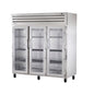 True STR3R-3G-HC 77 3/4" 3 Section Glass Door Reach-In Refrigerator