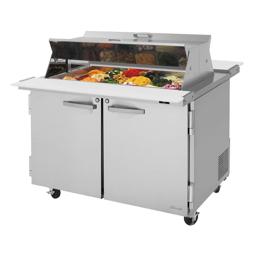 Turbo Air PST-48-18-N-DS 48 1/4" 2 Doors 18 Pan Mega Top Sandwich / Salad Prep Table