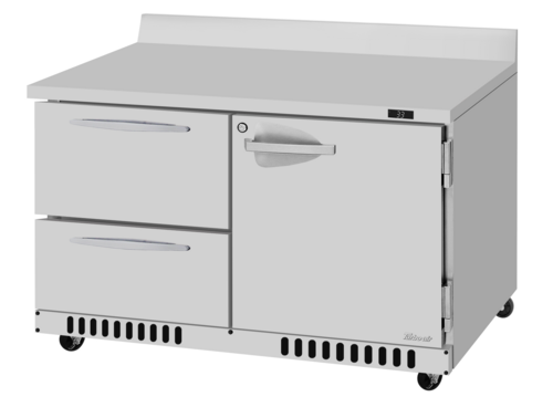 Turbo Air PWR-48-D2R(L)-FB-N 48 1/4" 1 Door Worktop Refrigerator