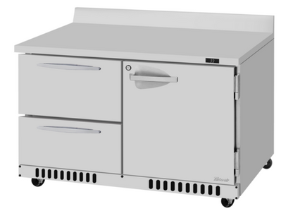 Turbo Air PWR-48-D2R(L)-FB-N 48 1/4" 1 Door Worktop Refrigerator
