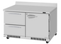 Turbo Air PWR-48-D2R(L)-FB-N 48 1/4" 1 Door Worktop Refrigerator