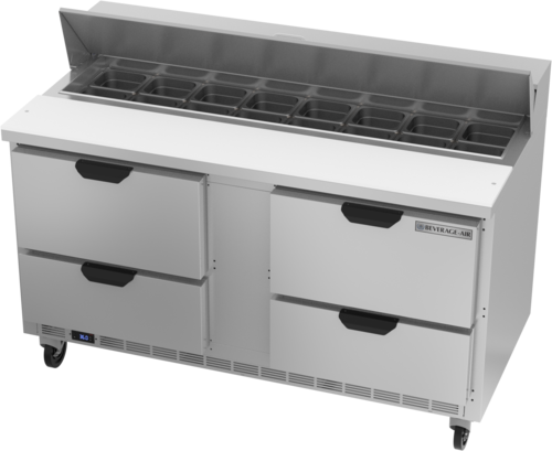 Beverage-Air SPED60HC-16-4 60" 4 Drawer 16 Pan Sandwich / Salad Prep Table