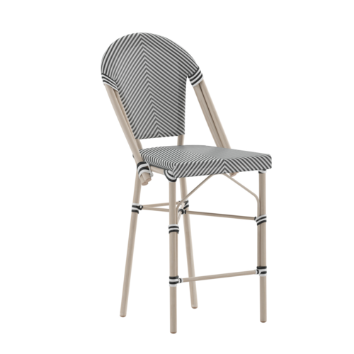 Flash Furniture SDA-AD642107-CS-BLKWH-LTNAT-GG 18 1/2" Patio Barstool