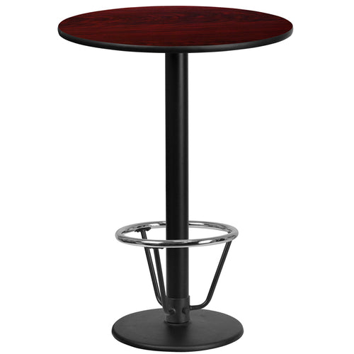 Flash Furniture XU-RD-24-MAHTB-TR18B-3CFR-GG Dining Table