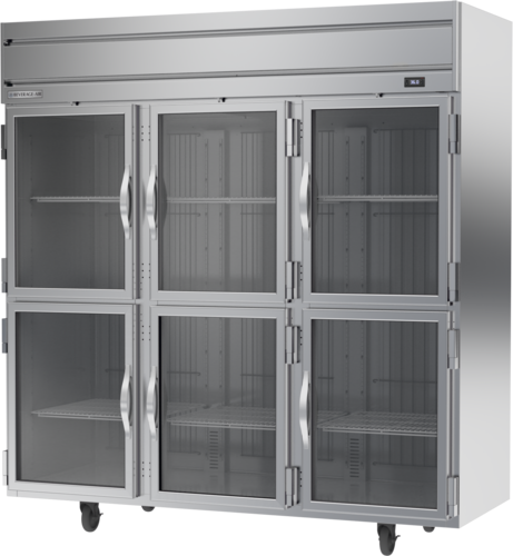 Beverage-Air HRP3HC-1HG 78" 3 Section Glass Door Reach-In Refrigerator