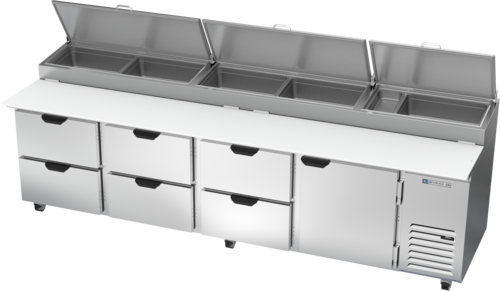 Beverage-Air DPD119HC-6 119" 1 Door Pizza Prep Table