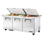 True TSSU-72-30M-B-DS-ST-HC 72 3/8" 3 Doors 30 Pan Mega Top Sandwich / Salad Prep Table