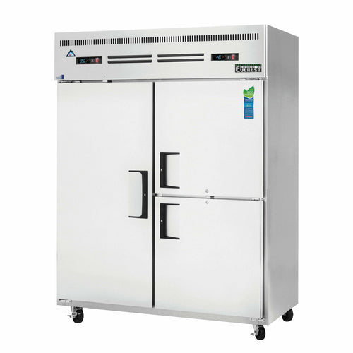 Everest ESWQ3 59" 2 Section Solid Door Reach-In Refrigerator Freezer