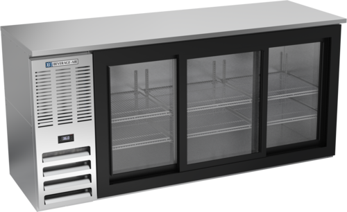 Beverage-Air BBN72HC-F-GS-S 72" Glass Door Back Bar Cooler