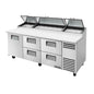 True TPP-AT2-93D-4-HC 93 1/2" 1 Door Pizza Prep Table