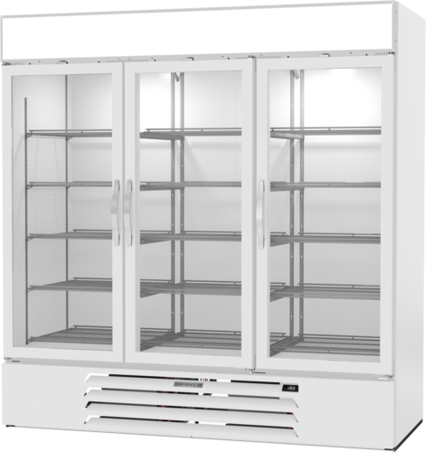 Beverage-Air MMF72HC-1-W 75" 3 Section Freezer Merchandiser