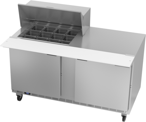 Beverage-Air SPE60HC-12M 60" 2 Doors 12 Pan Mega Top Sandwich / Salad Prep Table