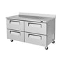Turbo Air TWR-60SD-D4-N 60 1/4" 4 Drawer Worktop Refrigerator