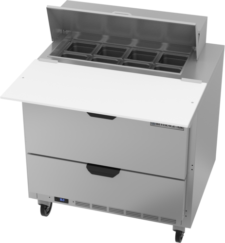 Beverage-Air SPED36HC-08C-2 36" 2 Drawer 9 Pan Sandwich / Salad Prep Table