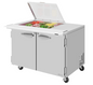 Turbo Air PST-48-12M-N-FCL 48 1/4" 2 Doors 12 Pan Mega Top Sandwich / Salad Prep Table