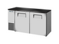 True TBB24-60-2S-Z1-BST-S-1 60 1/8" Solid Door Back Bar Cooler