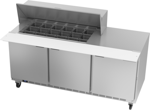 Beverage-Air SPE72HC-18M 72" 3 Doors 18 Pan Mega Top Sandwich / Salad Prep Table