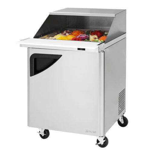 Turbo Air TST-28SD-12-N-SL 27 1/2" 1 Door 12 Pan Mega Top Sandwich / Salad Prep Table