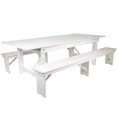 Flash Furniture XA-FARM-4-WH-GG 40" Dining Table