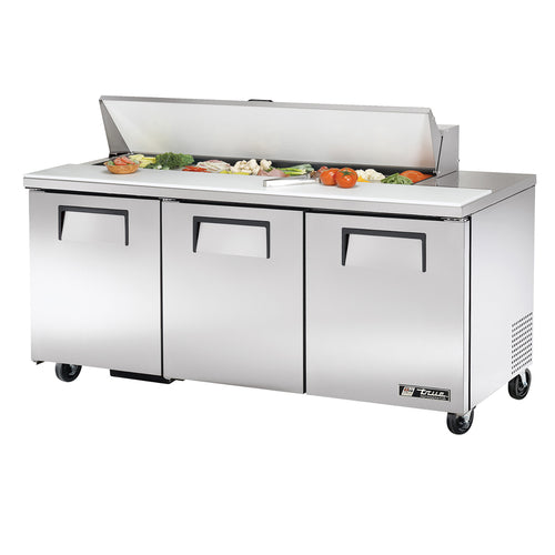 True TSSU-72-16-HC 72 3/8" 3 Doors 16 Pan Sandwich / Salad Prep Table