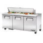 True TSSU-72-16-HC 72 3/8" 3 Doors 16 Pan Sandwich / Salad Prep Table