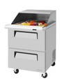 Turbo Air TST-28SD-12-D2-N-SL 27 1/2" 2 Drawer 12 Pan Mega Top Sandwich / Salad Prep Table