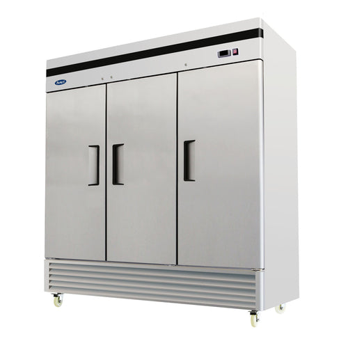 Atosa MBF8504GR 81 7/8" 3 Section Solid Door Reach-In Freezer