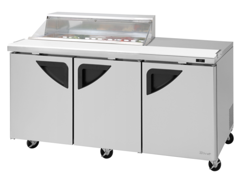 Turbo Air TST-72SD-12S-N-CL 72 5/8" 3 Doors 12 Pan Sandwich / Salad Prep Table