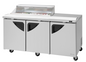 Turbo Air TST-72SD-12S-N-CL 72 5/8" 3 Doors 12 Pan Sandwich / Salad Prep Table