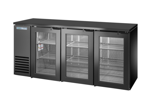 True TBB24-72-3G-Z1-BST-B-1 72 1/8" Glass Door Back Bar Cooler