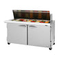 Turbo Air PST-60-24-N 60 1/4" 2 Doors 24 Pan Mega Top Sandwich / Salad Prep Table