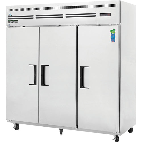 Everest ESF3 74 3/4" 3 Section Solid Door Reach-In Freezer