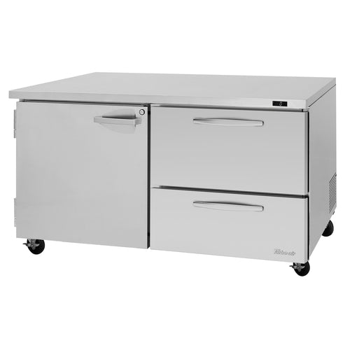 Turbo Air PUF-60-D2R(L)-N 60 1/4" Solid Door Undercounter Freezer