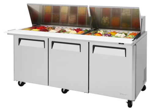 Turbo Air MST-72-30-N 72 5/8" 3 Doors 30 Pan Mega Top Sandwich / Salad Prep Table