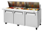 Turbo Air MST-72-30-N 72 5/8" 3 Doors 30 Pan Mega Top Sandwich / Salad Prep Table